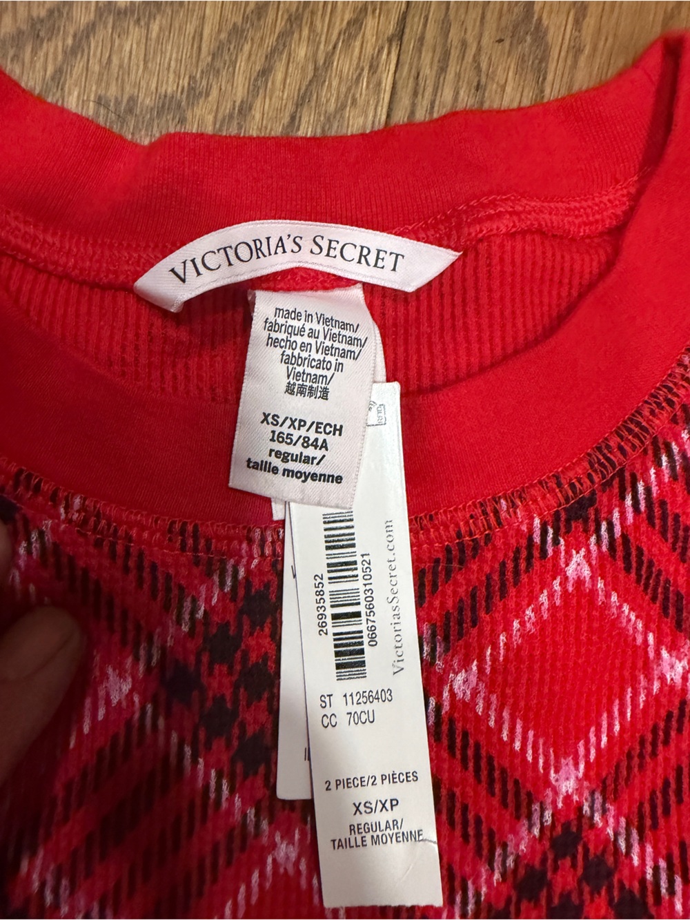 Victoria's Secret Red Plaid Crewneck sleepware set